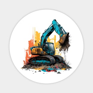 Excavator Graffiti Magnet